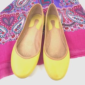 Ash Instinct Soft Leather Ballerina Flat, Lemon